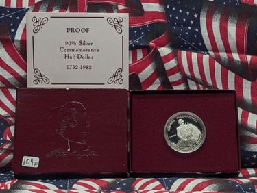 1982-S Proof 90% Silver Washington Commemorative Half Dollar w/Box & COA