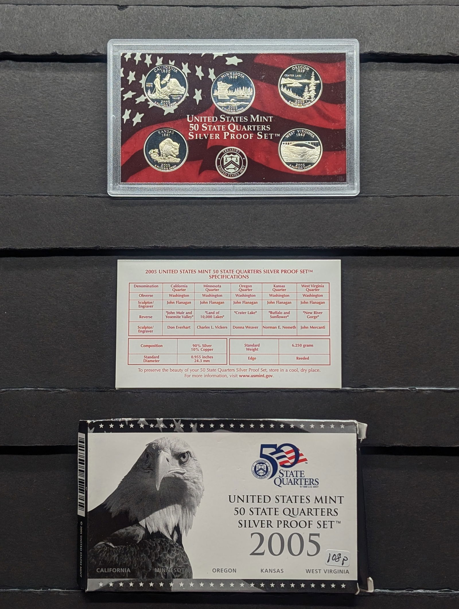 2005-S State Quarters Silver Proof Set, All 90% Silver (1 of 4)