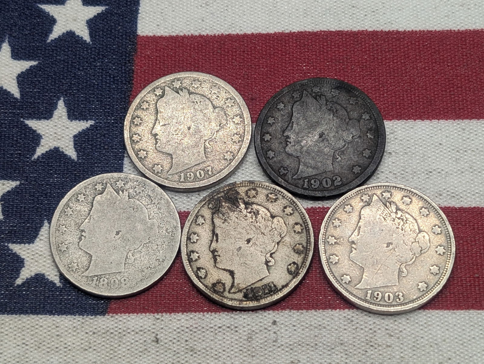 (5) Liberty V Nickels 1898, 1902, 1903, 1907, 1911, (1 of 2)