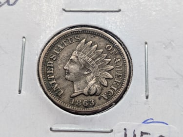 1863 Indian Head Cent VF nice full "LIBERTY"