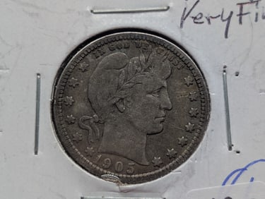 1905 Barber Quarter F/VF