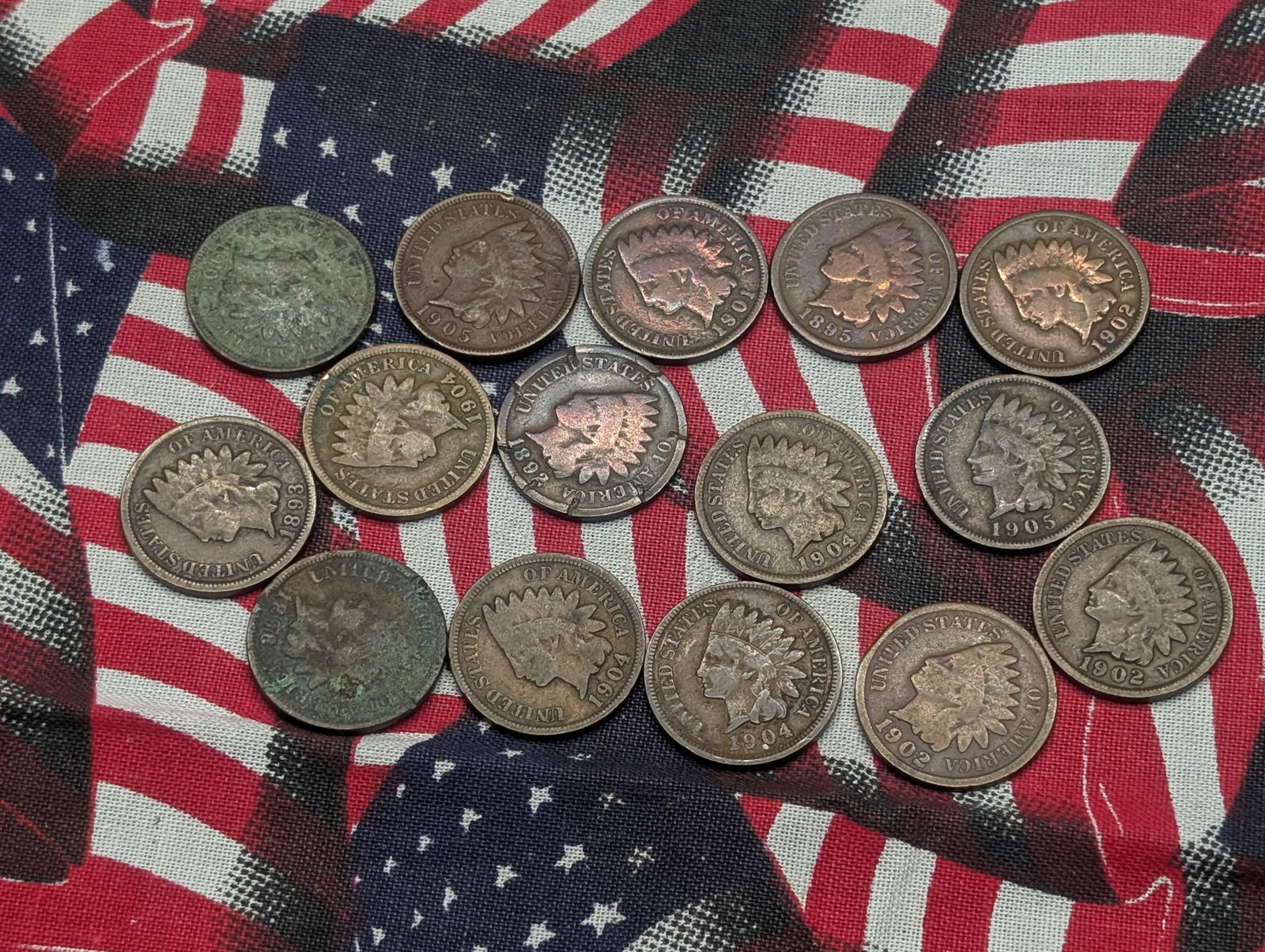 15 Indian Head Cents 1892-1905 (1 of 4)
