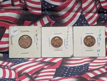 (3) Lincoln Memorial Cents 1971-S, (2) 1973 UNC