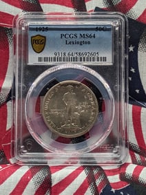 1925 Lexington Concord Commemorative Half Dollar PCGS MS64