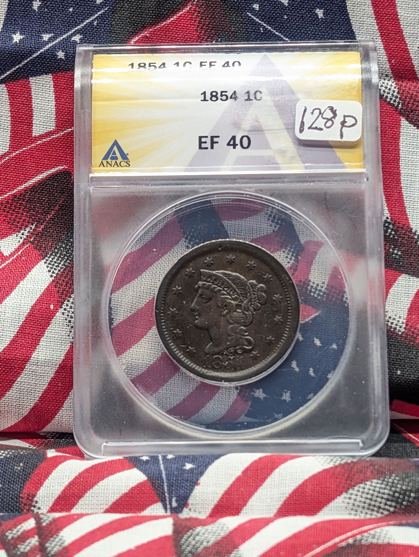 1854 U.S. Large Cent ANACS EF40 (1 of 4)