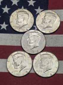 (5) 1968-D Kennedy Half Dollars 40% Silver