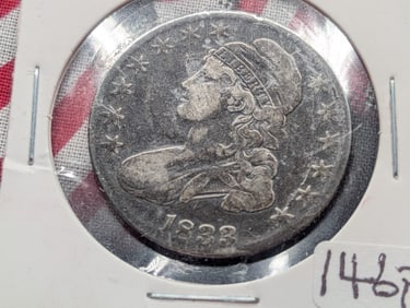 1833 Capped Bust Half Dollar Fine, Nice