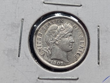 1907 Barber Dime AU