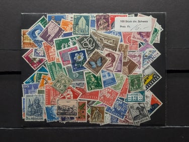 (100) Assorted Switzerland Stamps, Used
