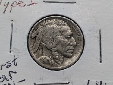 1913-D Type 1 Buffalo Nickel VF+ Semi-Key Date