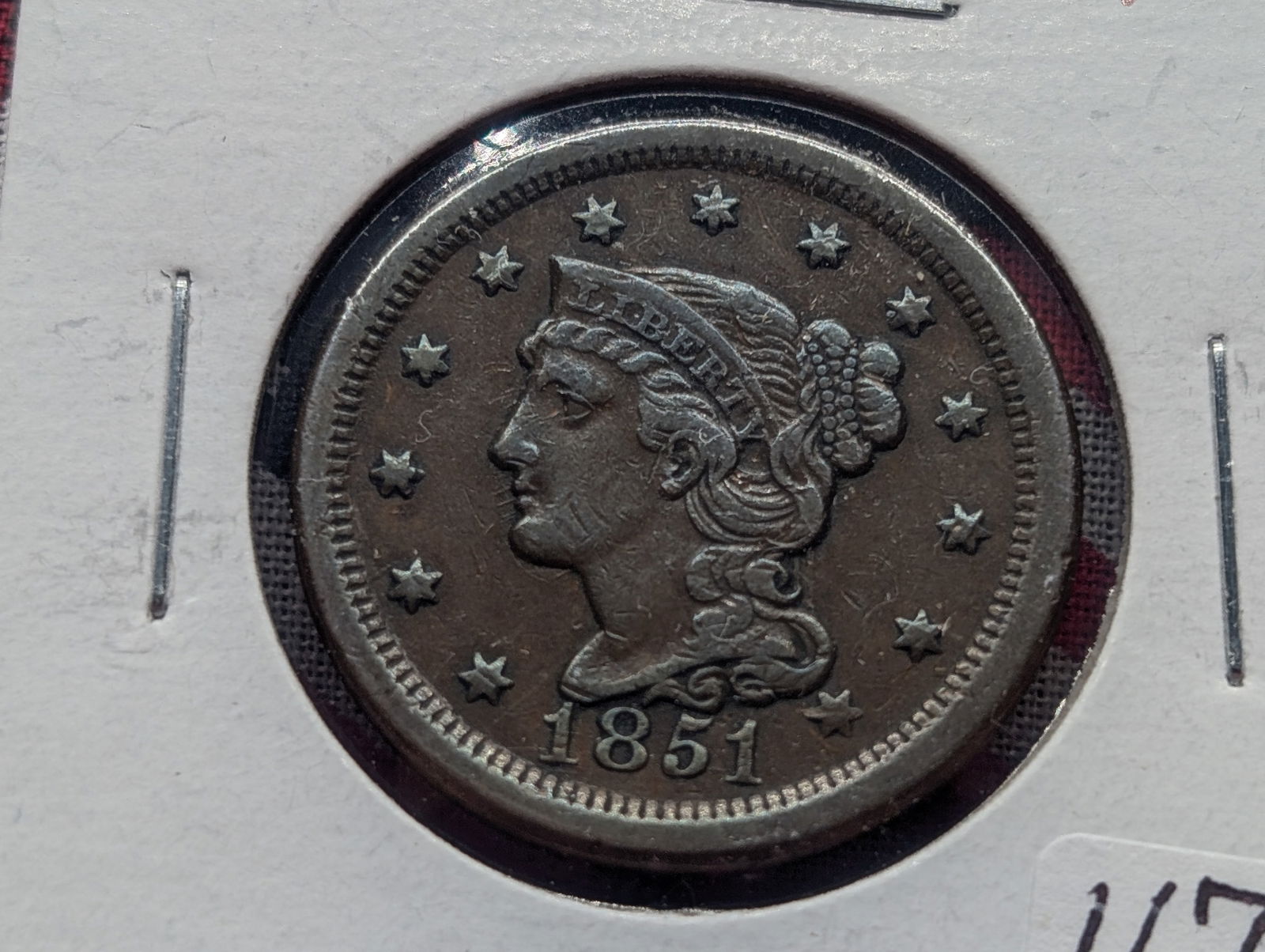 1851 U.S. Coronet Head Large Cent XF (1 of 3)