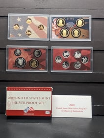 Key Date 2009-S Silver Proof Set 18 Total Coins, 8 Silver Coins. This Set includes the DC &