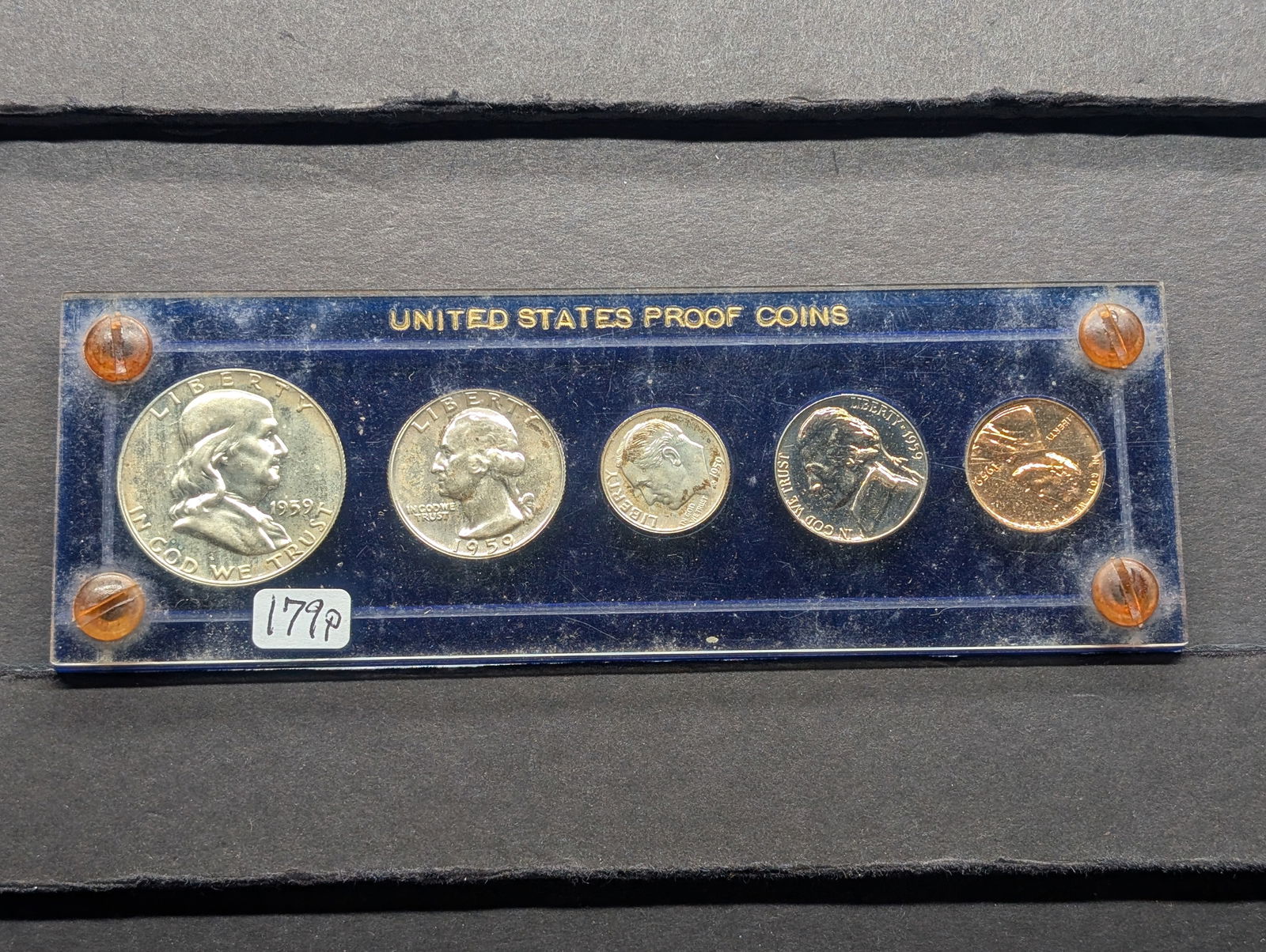 1959 U.S. Proof Set Three 90% Silver Coins In Capital Plastic (1 of 2)