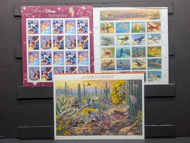 (3) Unused Stamp Sheets, $17.50 Face Value