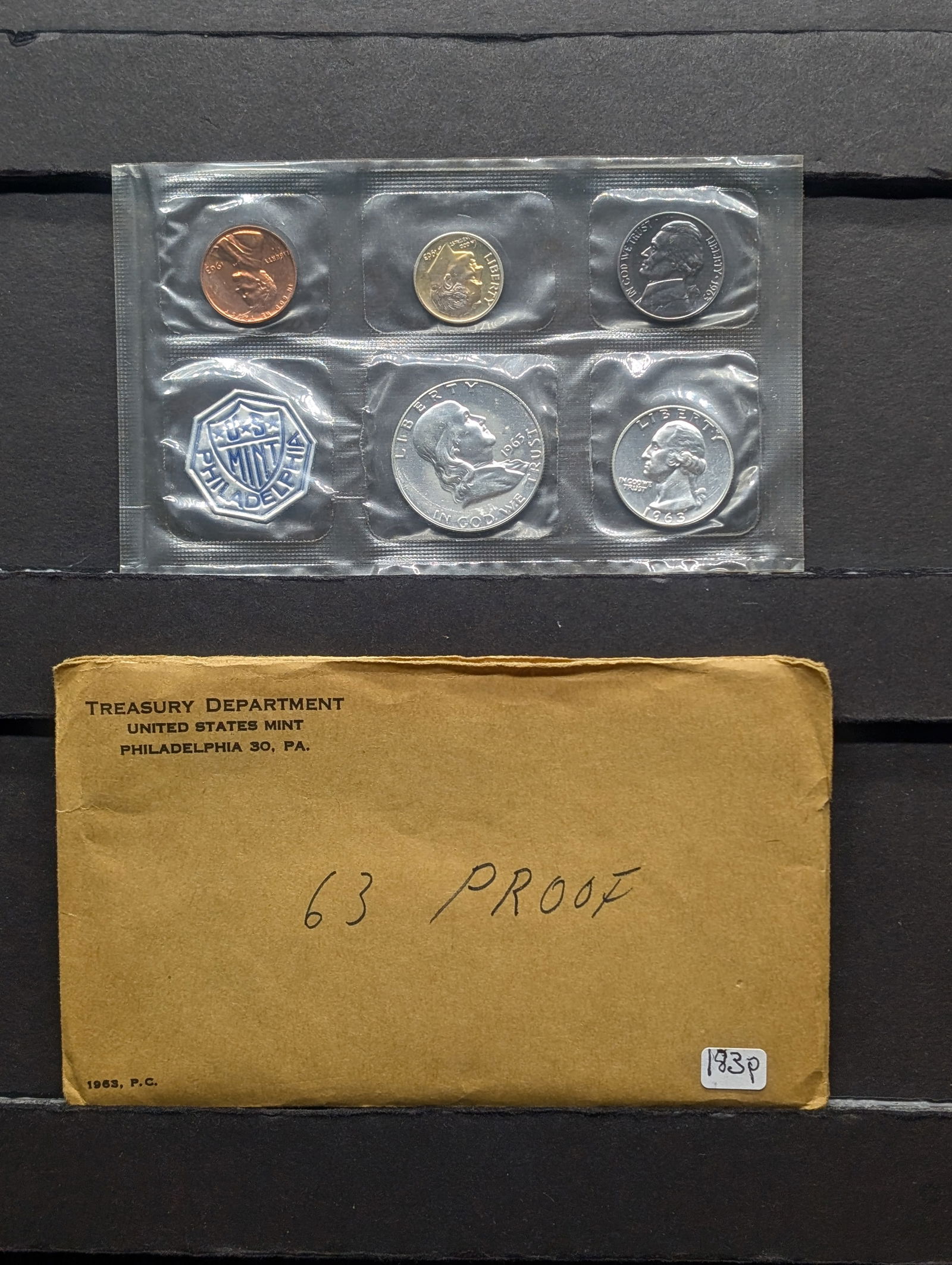 1963 U.S. Proof Set Three 90% Silver Coins (1 of 3)
