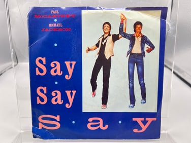 1983 Paul McCartney & Michael Jackson Say Say Say Promo 45 RPM Record W/ Picture Sleeve - 38-04168
