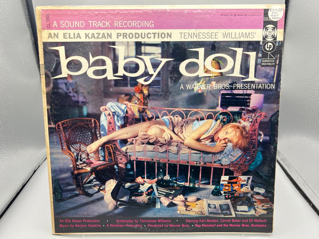 1956 Baby Doll A Warner Bros. Production Promo Vinyl Album - CL 958: 1956 Baby Doll A Warner Bros. Production Promo Vinyl Album - CL 958 - Records are untested by auction house for play quality. All items are sold as is.