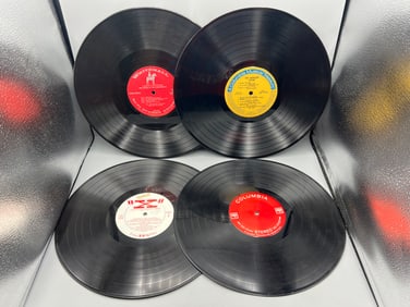 Lot of (10) Assorted Vinyl Records W/ No Covers/Outer Sleeves - Varying Conditions