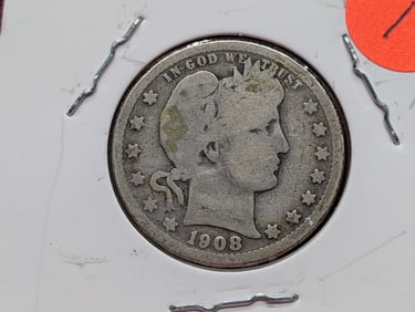 1908-O Barber Quarter