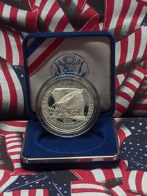 1987-S U.S. Constitution Silver One Dollar, Proof DCAM, In Case.