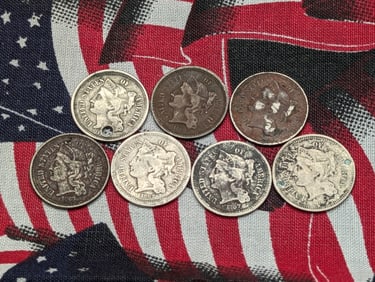 7 Cull Three - Cent Nickels.