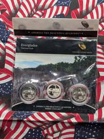 US Mint American The Beautiful Quarter 2014 P,D,S Set. 3 Coin Set. OGP