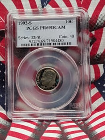 1992-S Roosevelt Dime PCGS PR69DCAM
