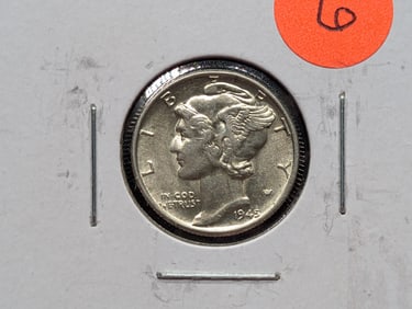 1945 Mercury Dime BU