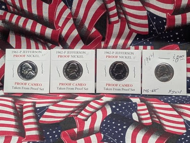 (4) Jefferson Nickels, All Mint & Proof.