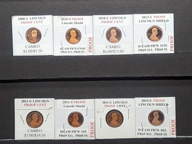 (8) Lincoln Memorial Cents, All Proofs, DCAM