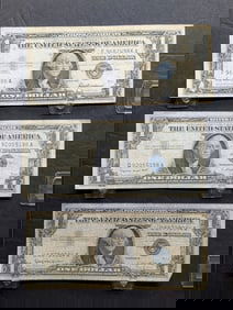 1957, 1957 A, & 1957 B $1 Silver Certificate U.S. Notes