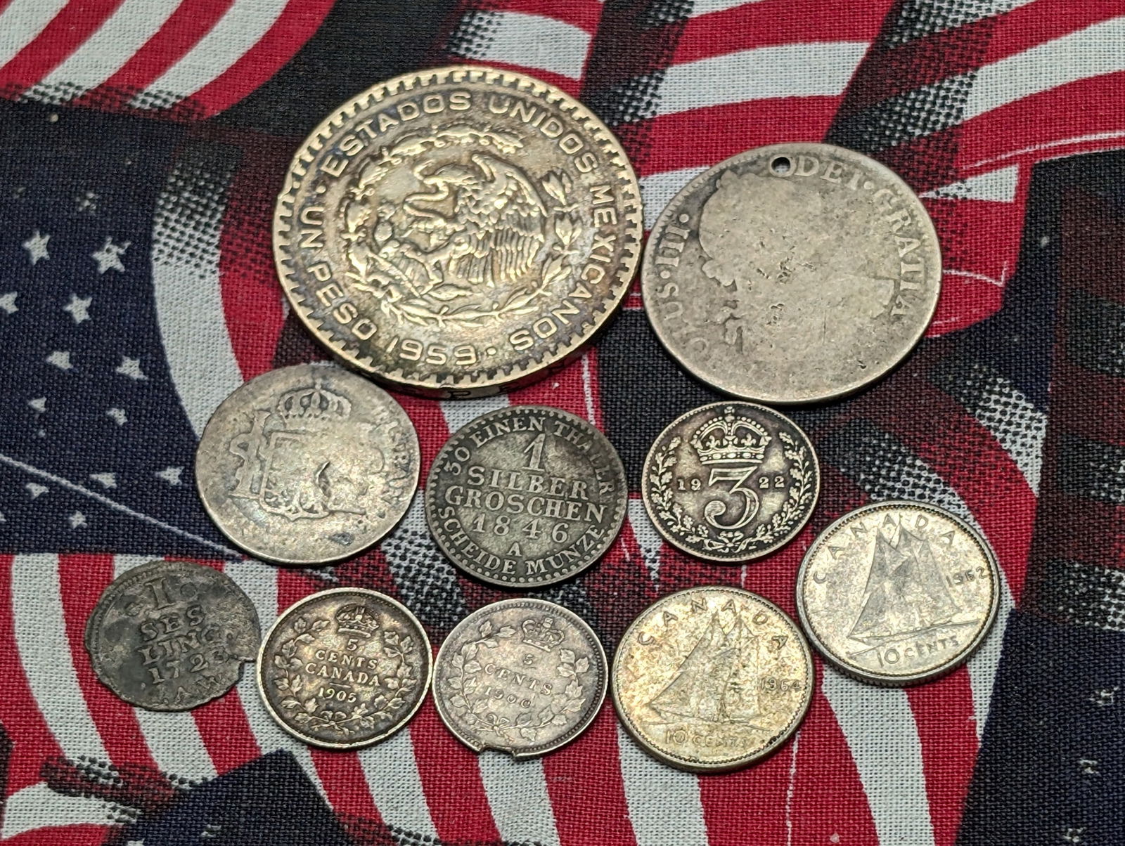 10 Foreign Silver Coins. (1 of 5)