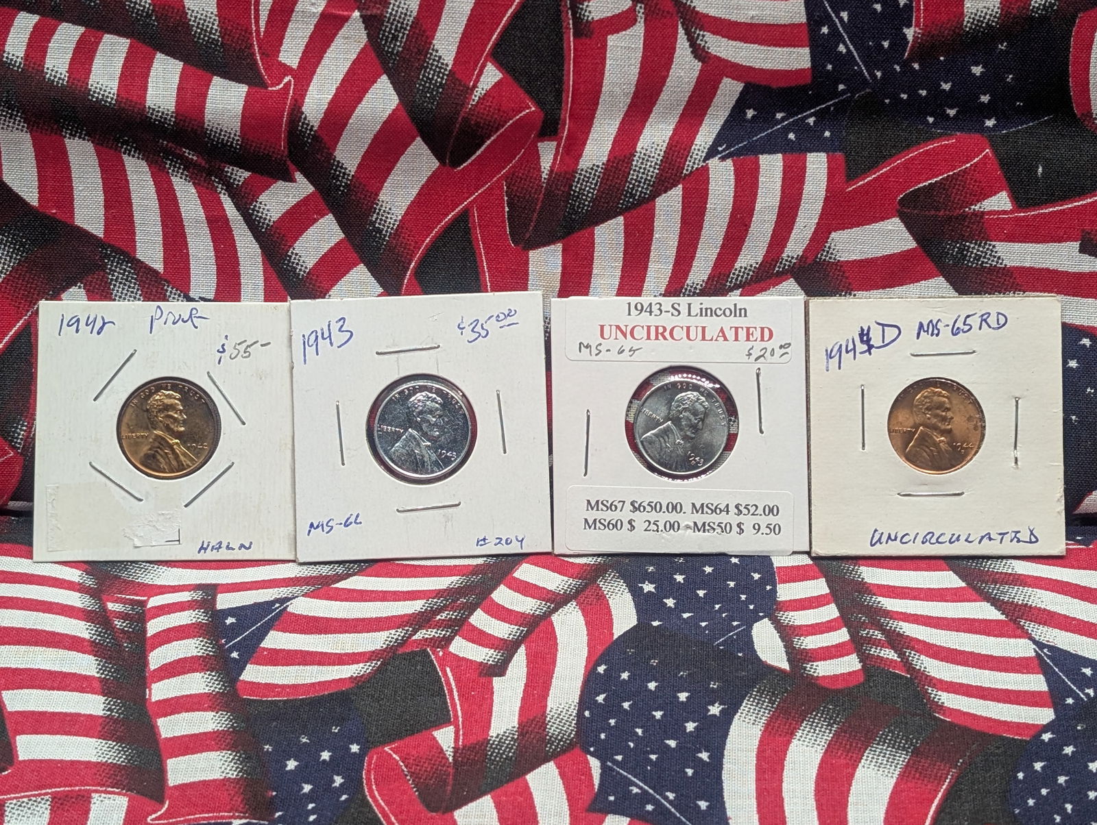 (4) Lincoln Wheat Cents, All Unc. (1 of 5)