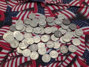 65 Pieces George V Canada Nickels. 1922-1936. Circ. No Key Dates.