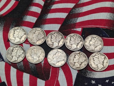 (10) 1944-P Mercury Dimes