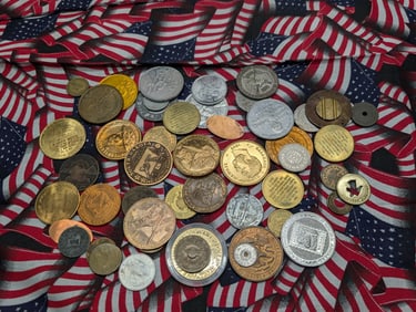 1+ Pounds.  Mixed Tokens, Medals, Etc.