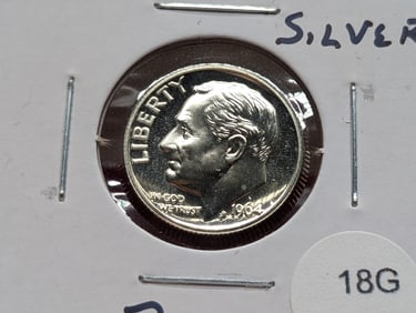 1964 Proof Roosevelt Dime. 90% Silver. Deep Proof