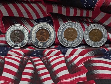 4 Encased Pennies.