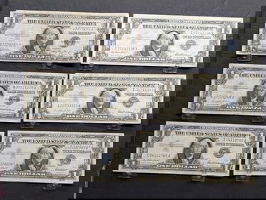 6 - $1 Silver Certificates - (1) 1935-A, (5) 1957