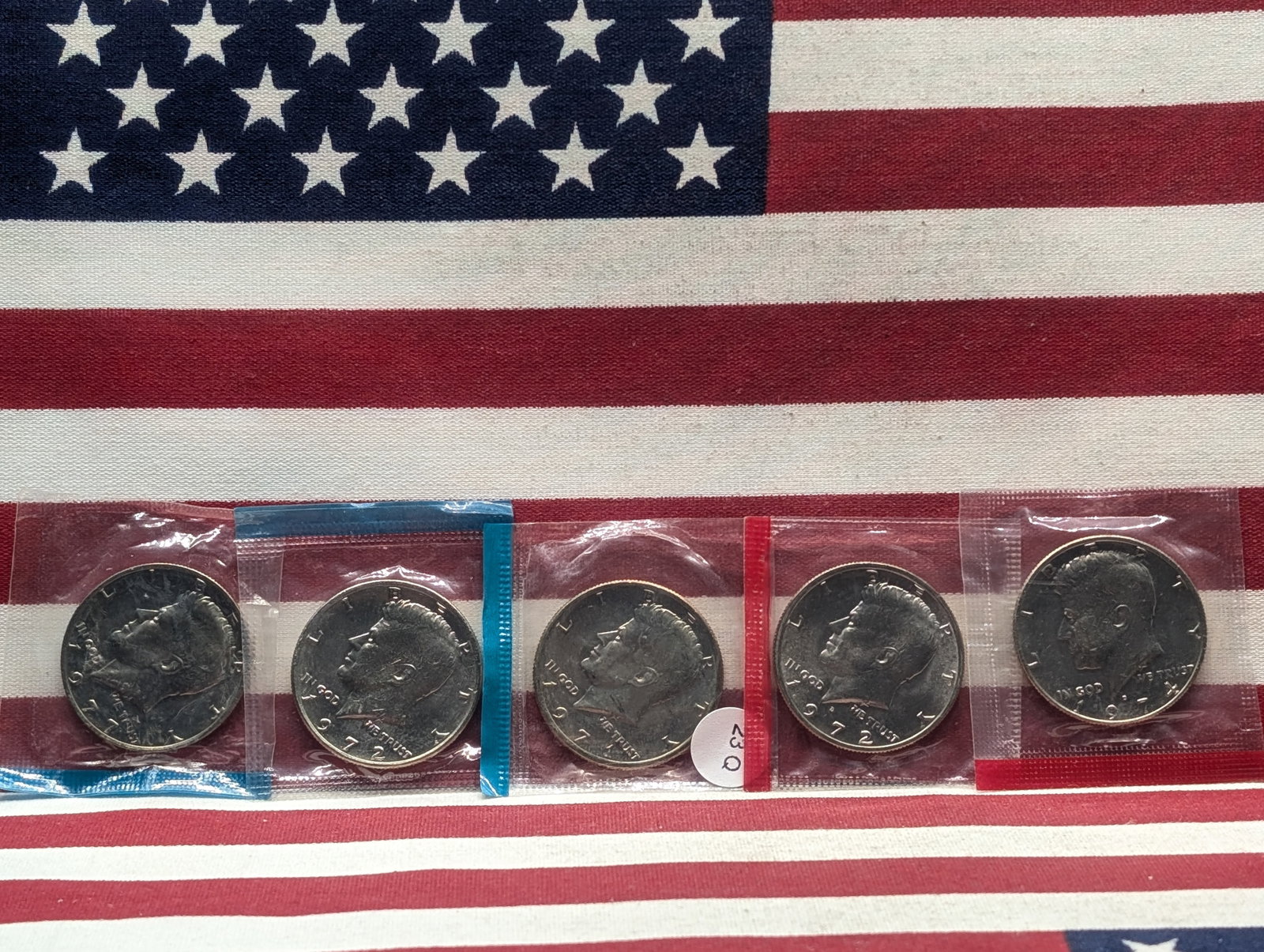 1971-P, 1972 P & D, 1974-D, & 1977-P Kennedy Half Dollars, All From Mint Sets: 1971-P, 1972 P & D, 1974-D, & 1977-P Kennedy Half Dollars, All From Mint Sets