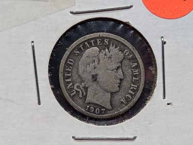1907 Barber Dime