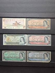 6 - Old Canada Banknotes.