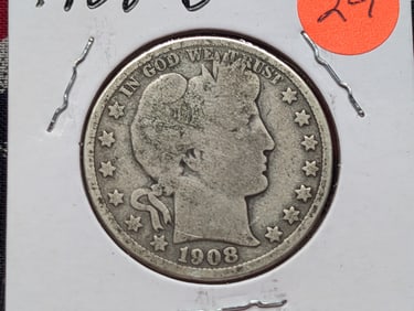 1908-D Barber Half Dollar