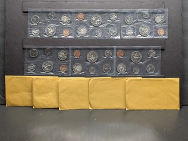 5 - 1970 Canada Mint Sets. & One 1969