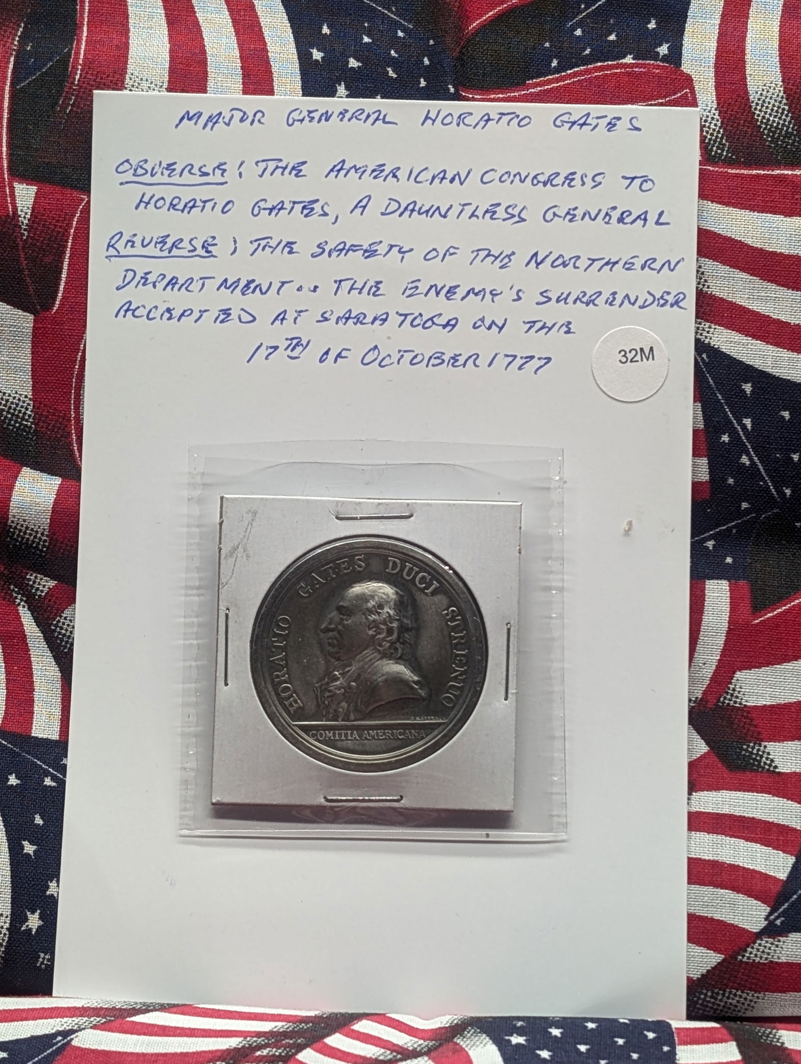 America's First Congressional Medals, Major General Horatio Gates, No Box Or COA (1 of 3)