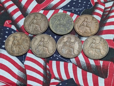(7) Mixed Date Great Britain One Pennies