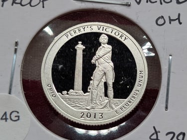 2013-S PROOF 90% Silver ATB "Perry's Victory" 25c. High Book Value