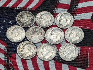 (10) 1946-P Silver Roosevelt Dimes