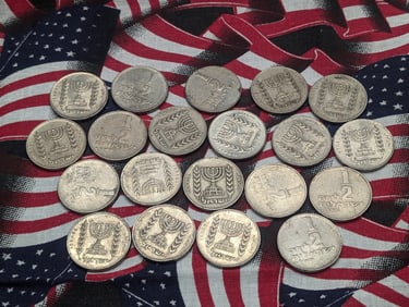 (20) Israel 1/2 Shekel Coins
