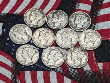 (10) 1944 Mercury Dimes